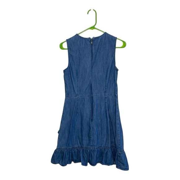 Draper James Faux Wrap Chambray Party Minimalist Boho Festival Mini Dress 4 - Picture 6 of 7